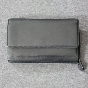 Vintage Wilsons Leather Pelle Studio Wallet Black Soft Leather Trifold